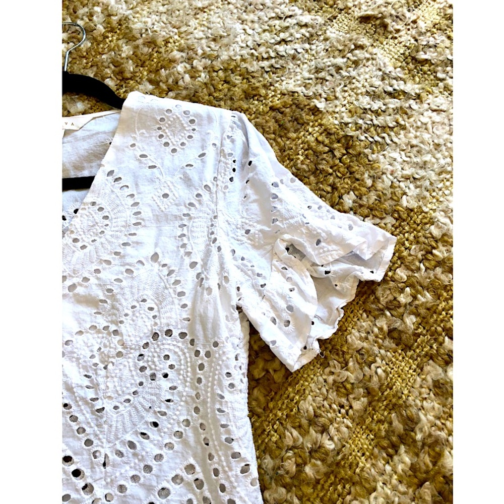 Eyelet Button Down Blouse - Picture 7 of 12